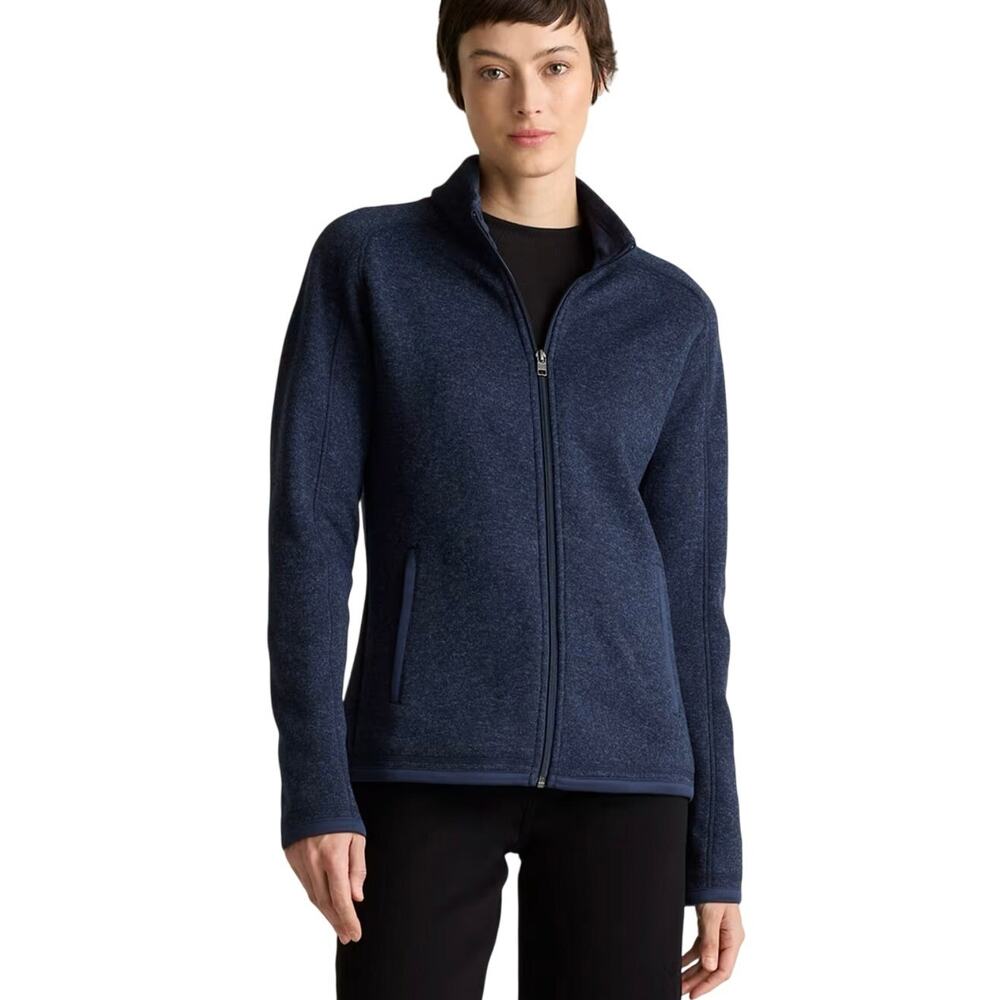 NWOT Quince Sweater-Knit Fleece Full-Zip Jacket Navy Blue Womens Small 0090